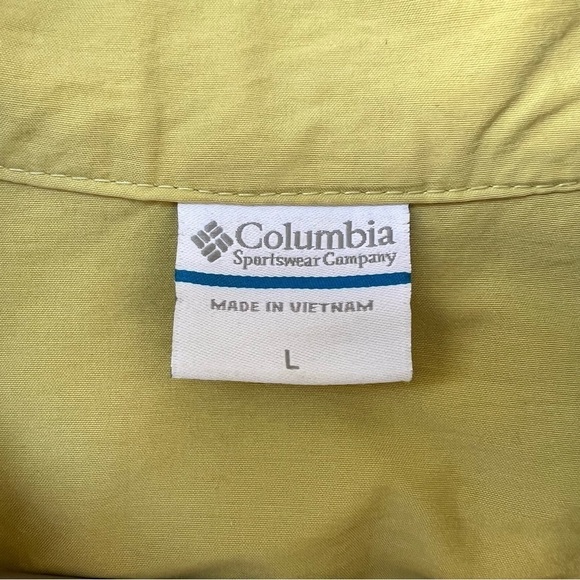 COLUMBIA CHARTREUSE GREEN LIGHTWEIGHT LONG JACKET SIZE LARGE - Picture 4 of 6